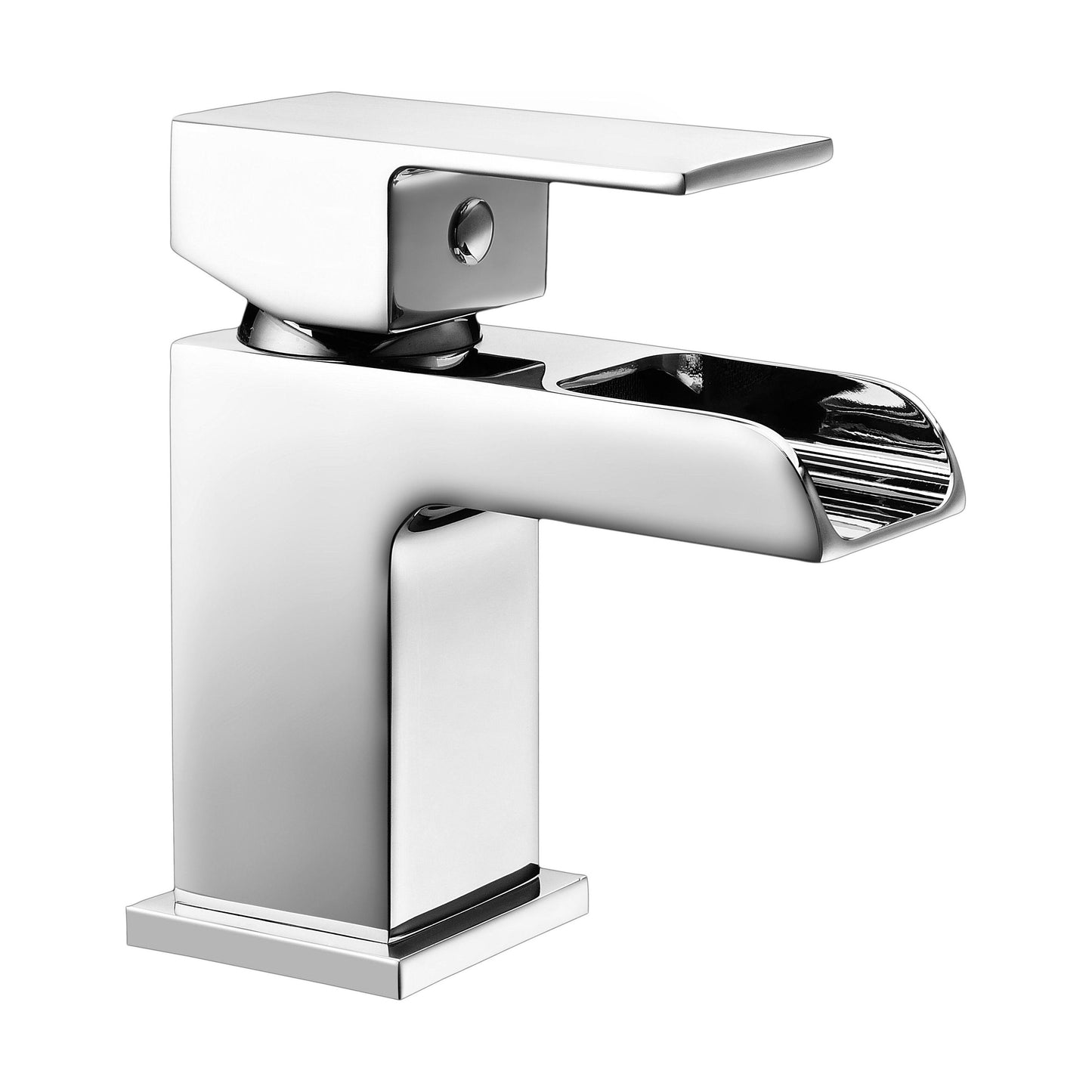 [BTMI305] Square Single Lever Mono Basin Mixer Tap with Push Button Waste - Chrome - Cutout