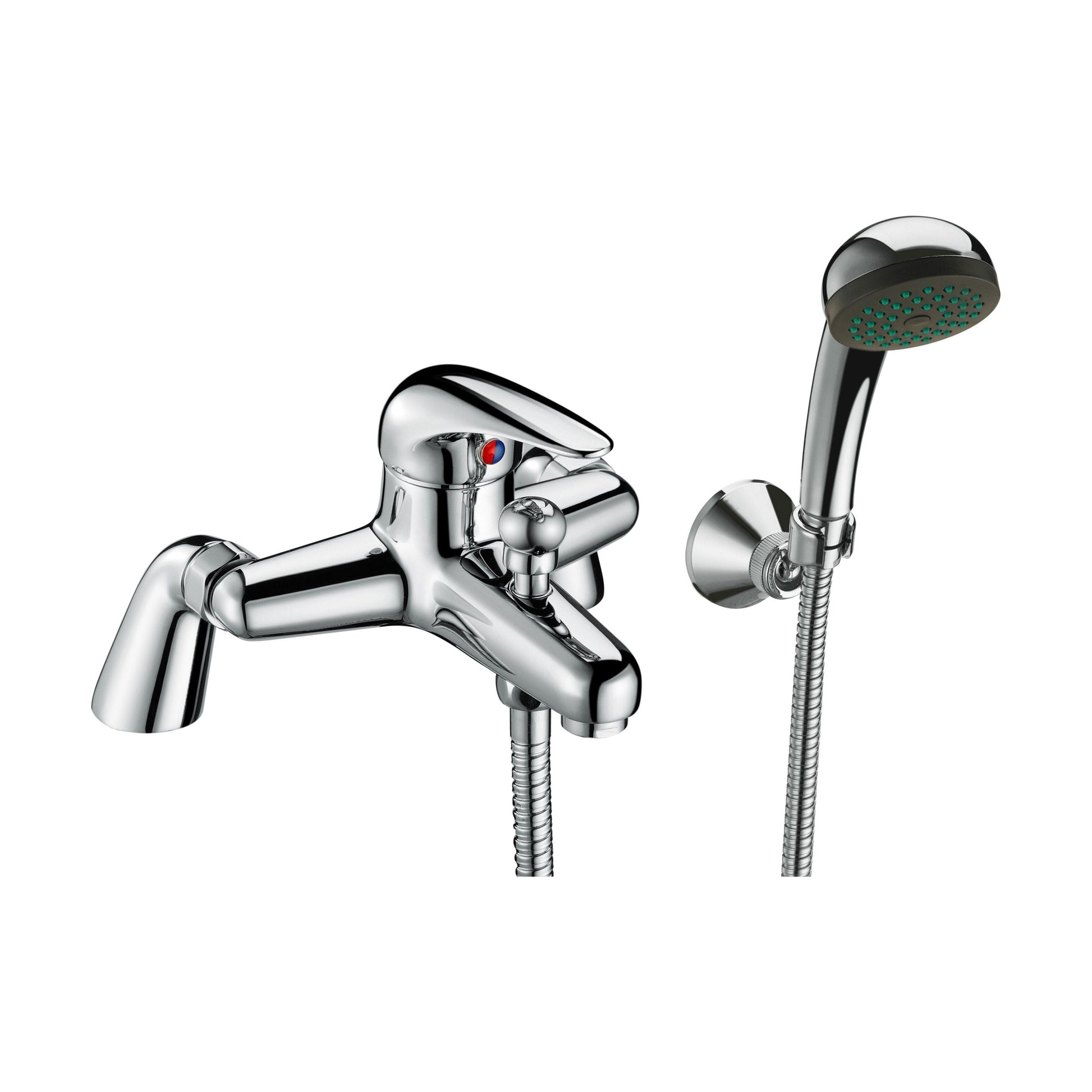 [BTOD304] Balterley Willow Single Lever Deck Mounted Bath Shower Mixer Tap with Shower Kit - Chrome - Cutout
