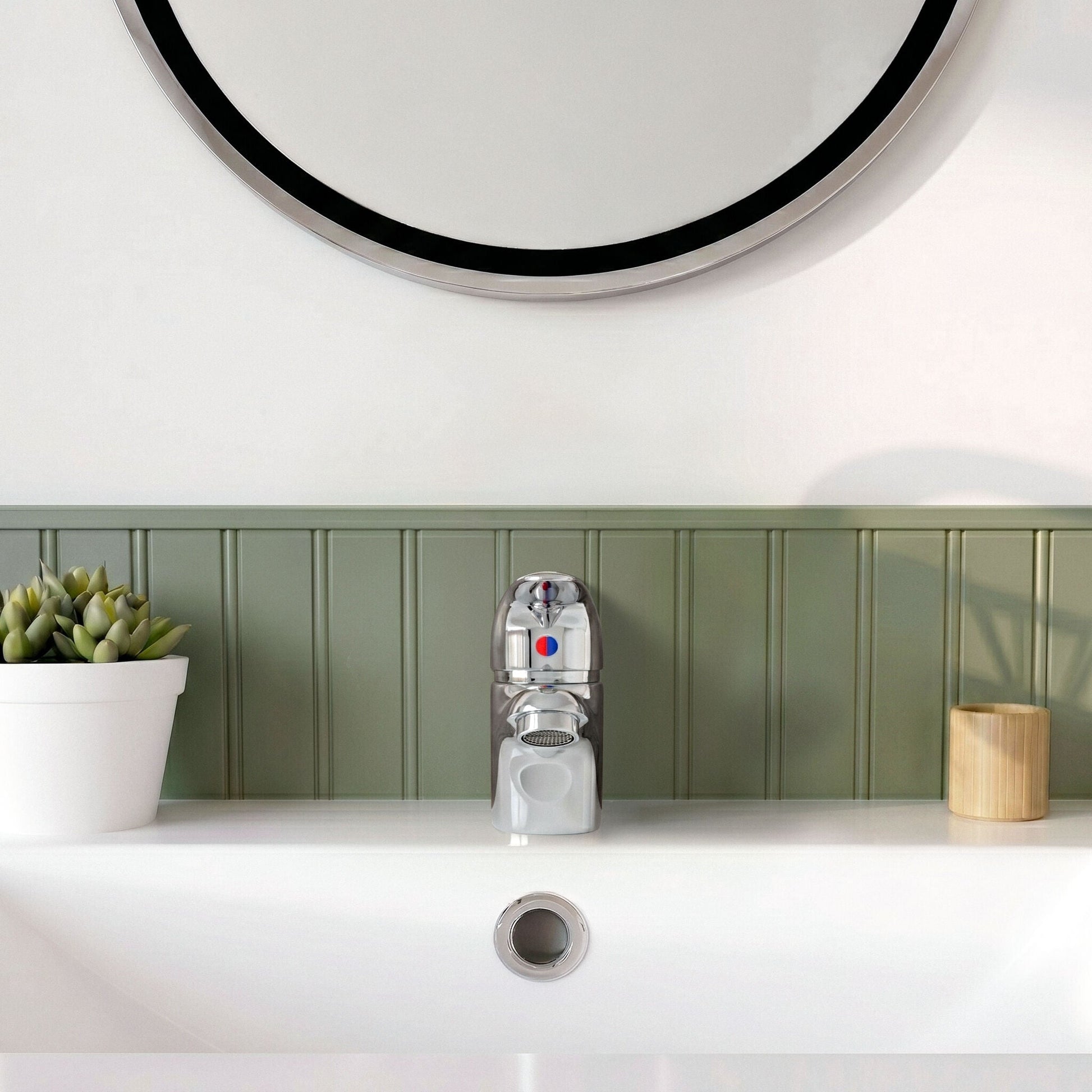 [BTOD345] Balterley Willow Single Lever Mono Basin Mixer Tap with Push Button Waste - Chrome - Silo