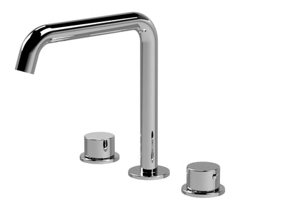 [BTP333P] Hademore Contemporary 3 Tap Hole Deck Mounted Bath Mixer Tap with Round Handles - Choice of Spout and Colour - Cutout