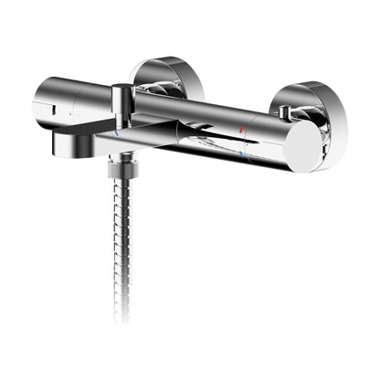 [BTPR005] Balterley Pride Contemporary Round Wall Mount Thermostatic Bath Shower Mixer Bar Valve Tap - Chrome - Cutout