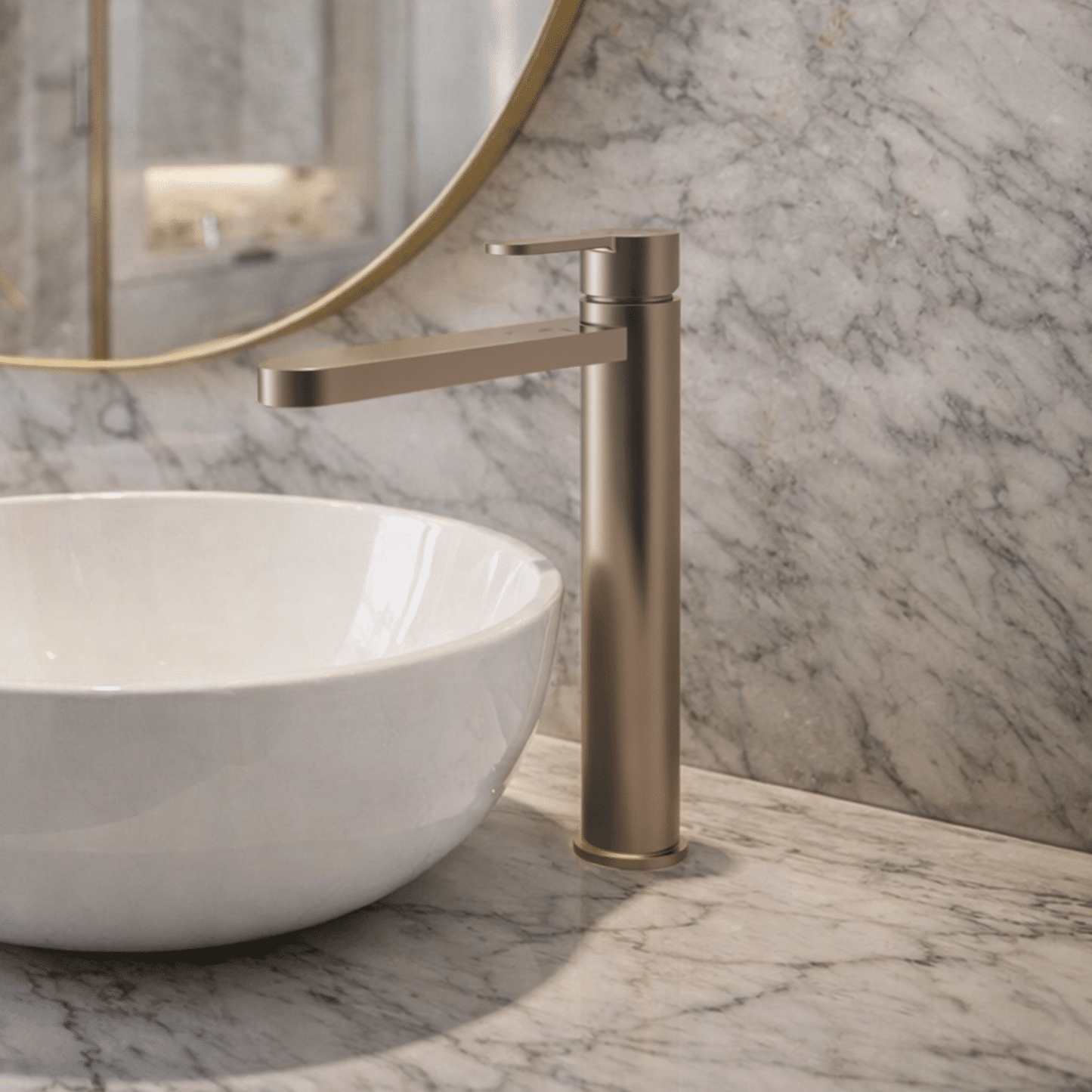 [BTPR1570] Consall Round High-Rise Mono Basin Mixer Tap, 290 x 52 x 187mm - Choice of Finish - Silo