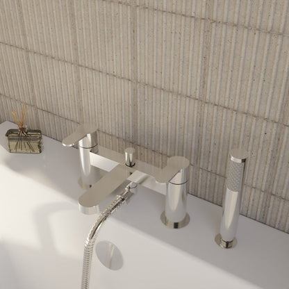 [BTPR304] Balterley Pride Contemporary Bathroom Round Wall Mounted Bath Shower Mixer Tap, 45mm, Chrome - Lifestyle 2