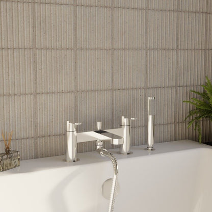 [BTPR304] Balterley Pride Contemporary Bathroom Round Wall Mounted Bath Shower Mixer Tap, 45mm, Chrome - Lifestyle 3