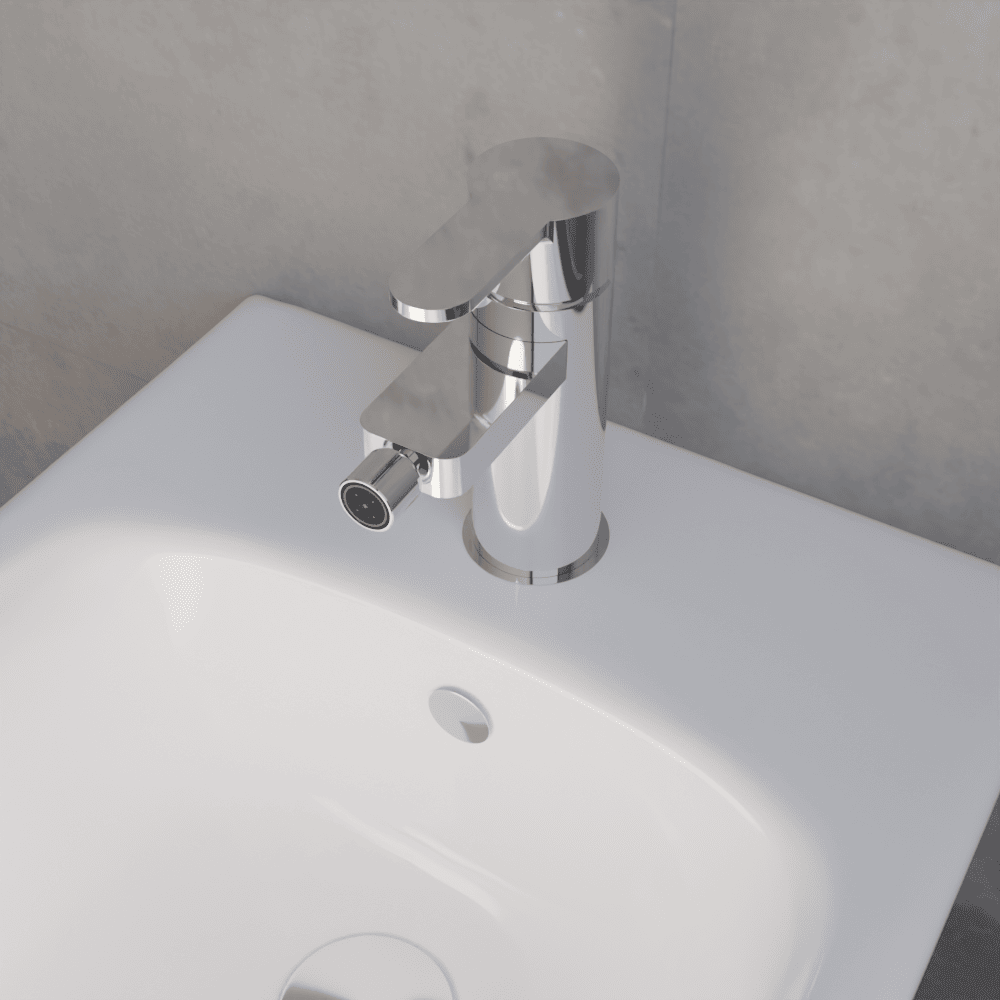 [BTPR306] Balterley Pride Contemporary Round Mono Bidet Mixer Tap with Pop Up Waste - Chrome - Lifestyle 2