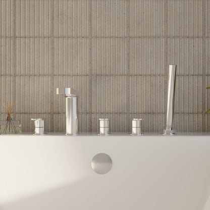 [BTPR314] Balterley Pride Deck Mount Round 5 Tap Hole Bath Shower Mixer Tap with Shower Kit - Chrome - Lifestyle 1