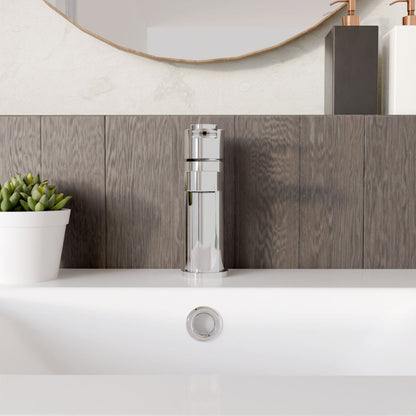 [BTPR315] Balterley Pride Round Mini Mono Basin Mixer Bathroom Sink Tap with Push Button Waste - Chrome - Lifestyle 1