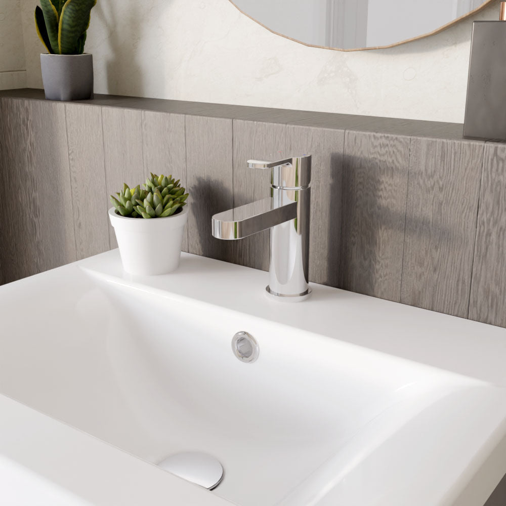 [BTPR315] Balterley Pride Round Mini Mono Basin Mixer Bathroom Sink Tap with Push Button Waste - Chrome - Lifestyle 3