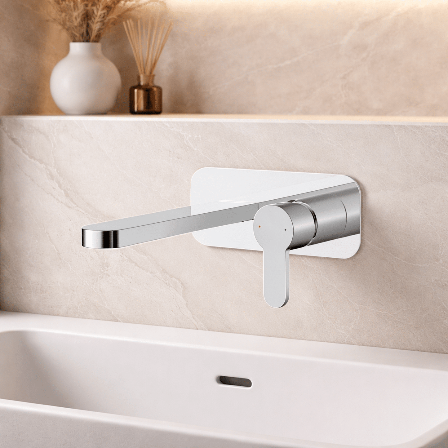 [BTPR328] Consall Round Wall Mounted Basin Tap - Choice of Finish - Silo