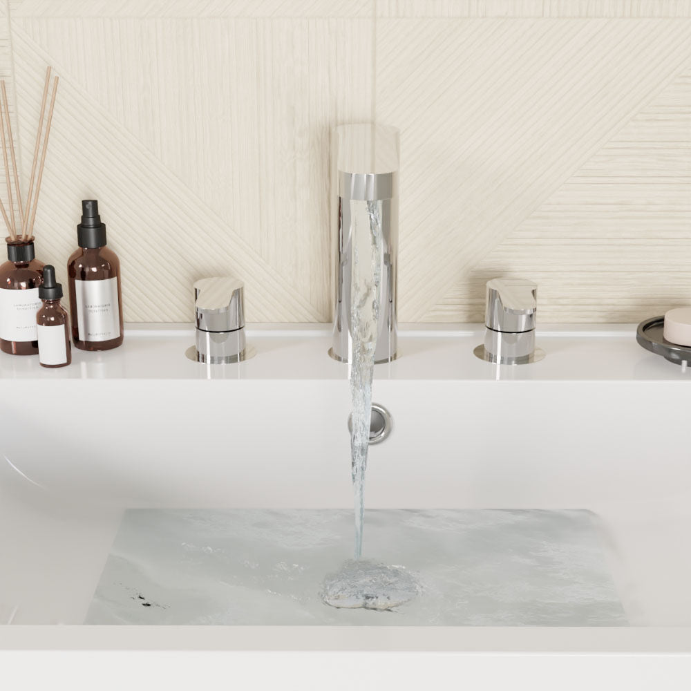 [BTPR337] Balterley Pride Round Deck 3 Tap Hole Basin Mixer Tap & Pop Up Waste - Chrome - Lifestyle 1