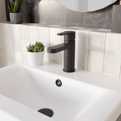 [BTPR405] Consall Round Mono Basin Mixer Tap with Push Button Waste - Choice of Finish - Lifestyle 3