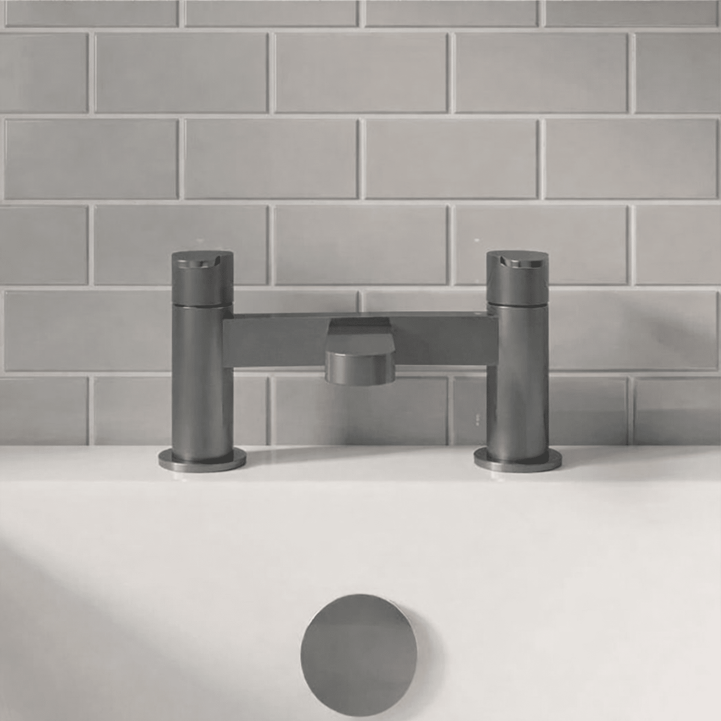 [BTPR703] Consall Round Dual Lever Deck Mounted Bath Filler Tap - Choice of Finish - Silo