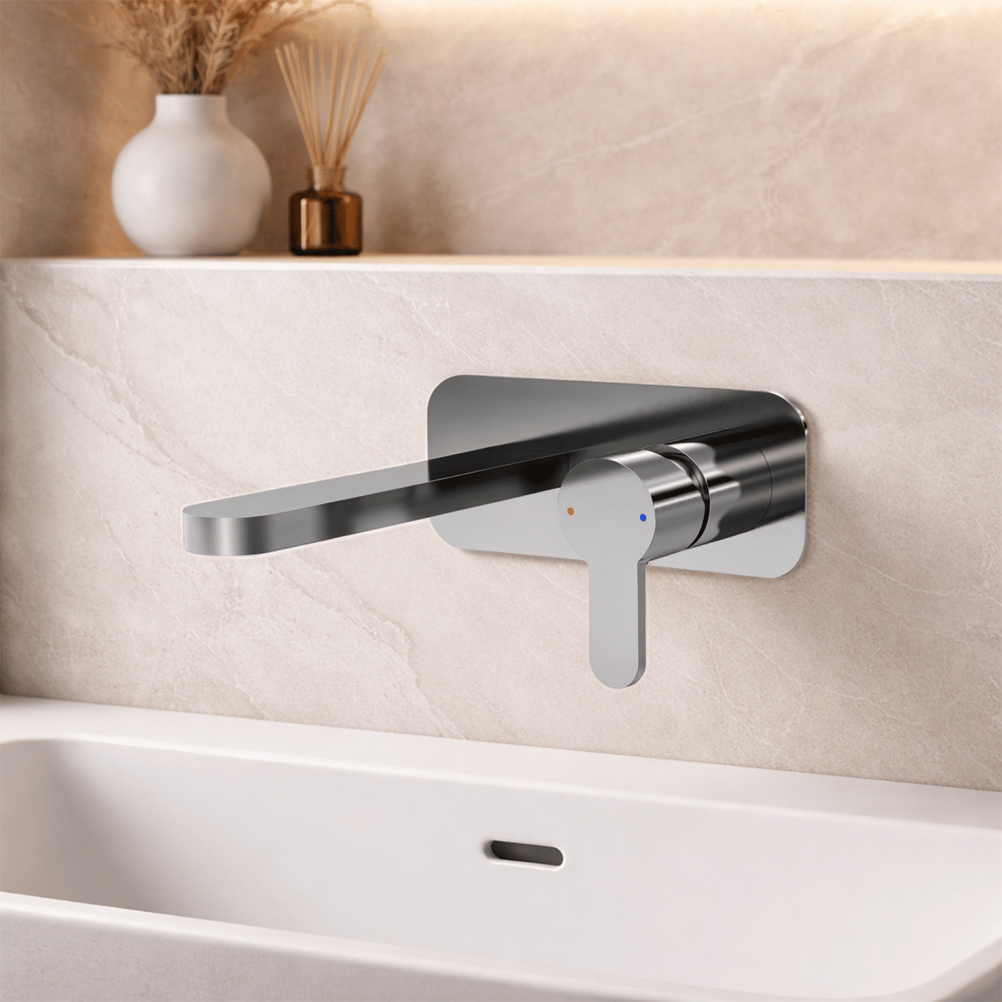 [BTPR728] Consall Round Wall Mounted Basin Tap - Choice of Finish - Silo