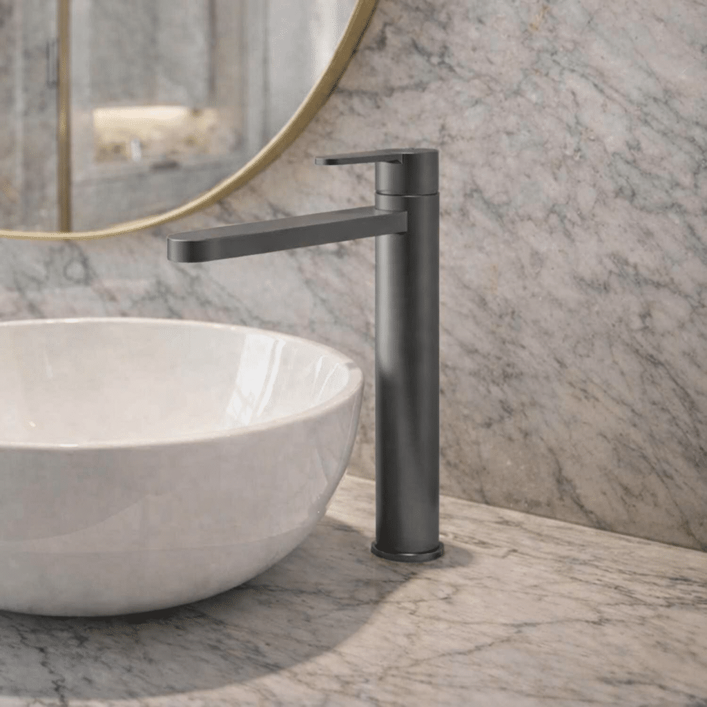 [BTPR770] Consall Round High-Rise Mono Basin Mixer Tap, 290 x 52 x 187mm - Choice of Finish - Silo