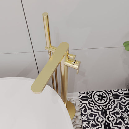 [BTPR821] Consall Freestanding Round Bath Shower Mixer Tap with Kit - Choice of Colour - Lifestyle 2