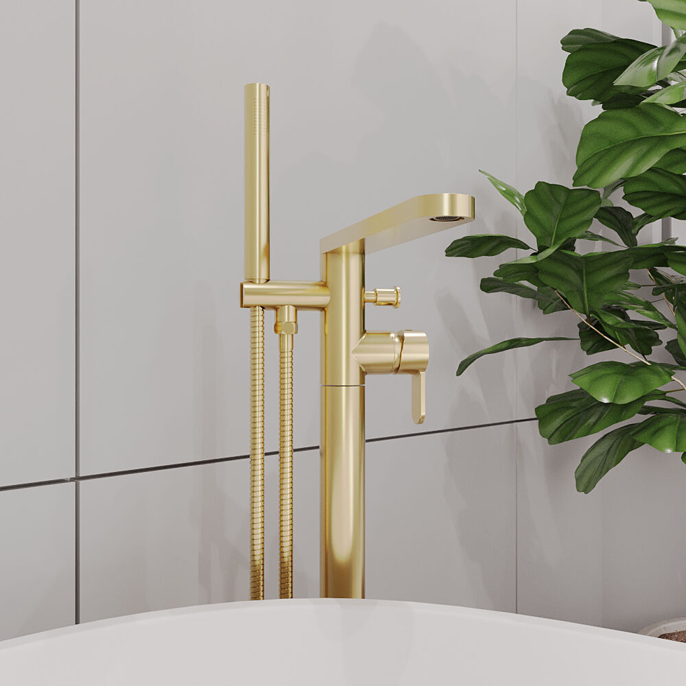 [BTPR821] Consall Freestanding Round Bath Shower Mixer Tap with Kit - Choice of Colour - Lifestyle 3
