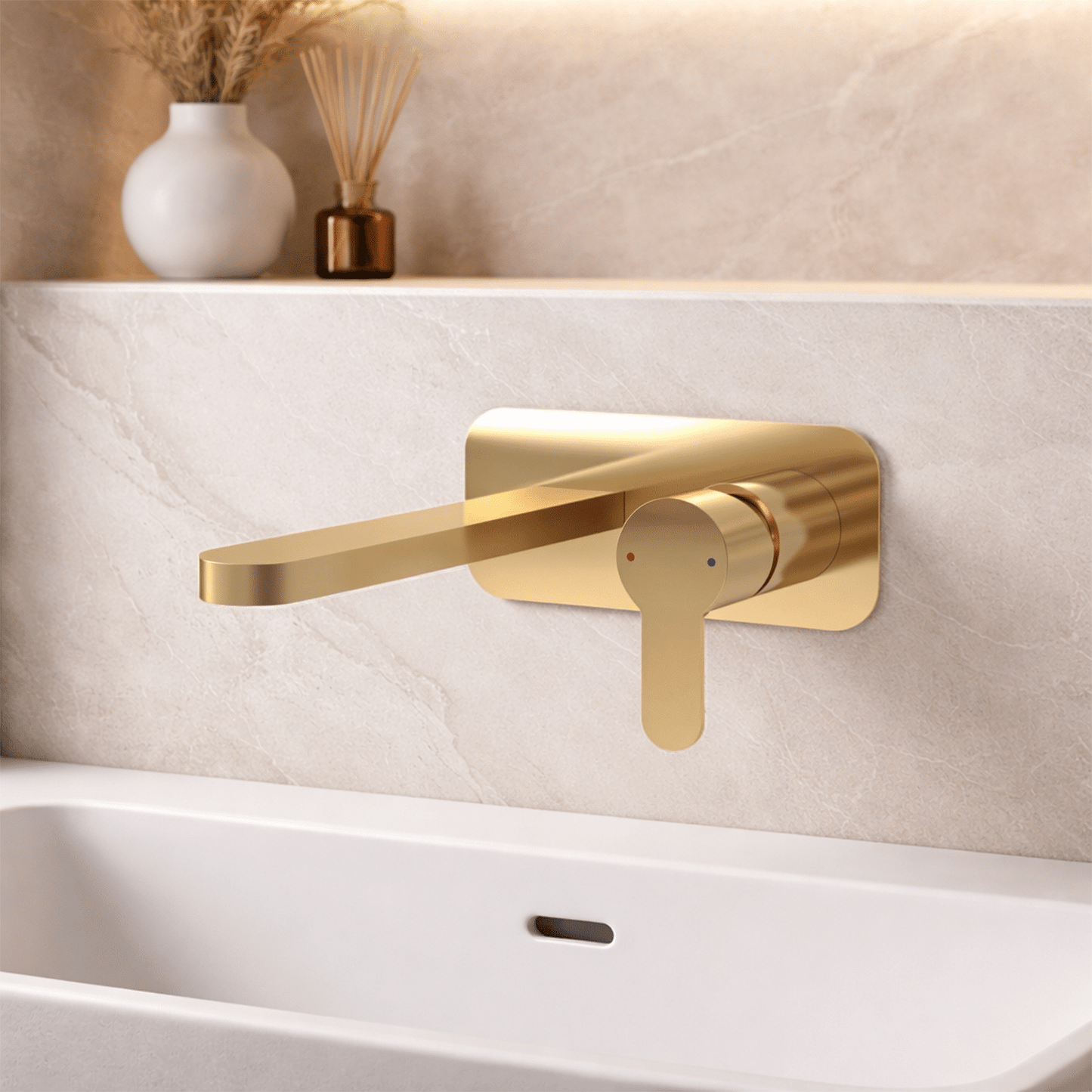 [BTPR828] Consall Round Wall Mounted Basin Tap - Choice of Finish - Silo