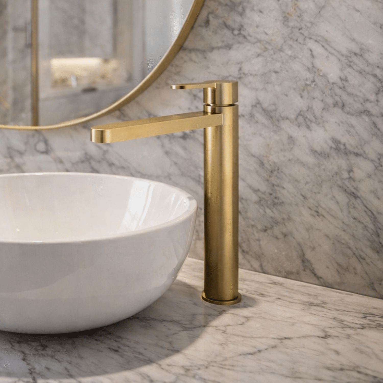 [BTPR870] Consall Round High-Rise Mono Basin Mixer Tap, 290 x 52 x 187mm - Choice of Finish - Silo