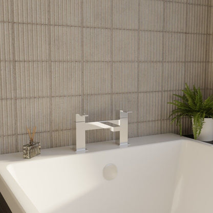[BTRP303] Square Deck Mounted Bath Filler Tap - Chrome - Lifestyle 3