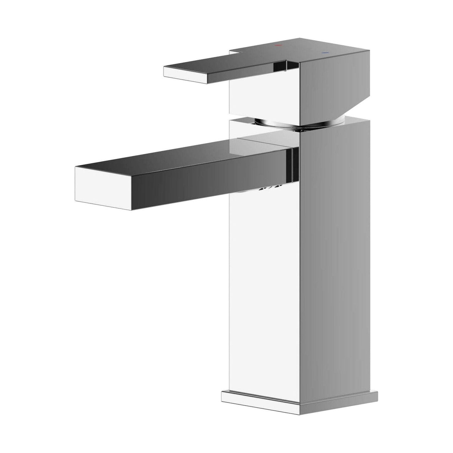 [BTRP305] Square Mono Basin Mixer Tap & Push Button Waste - Chrome - Cutout