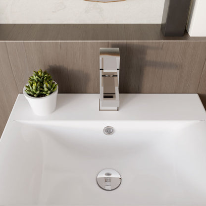 [BTRP305] Square Mono Basin Mixer Tap & Push Button Waste - Chrome - Lifestyle 2