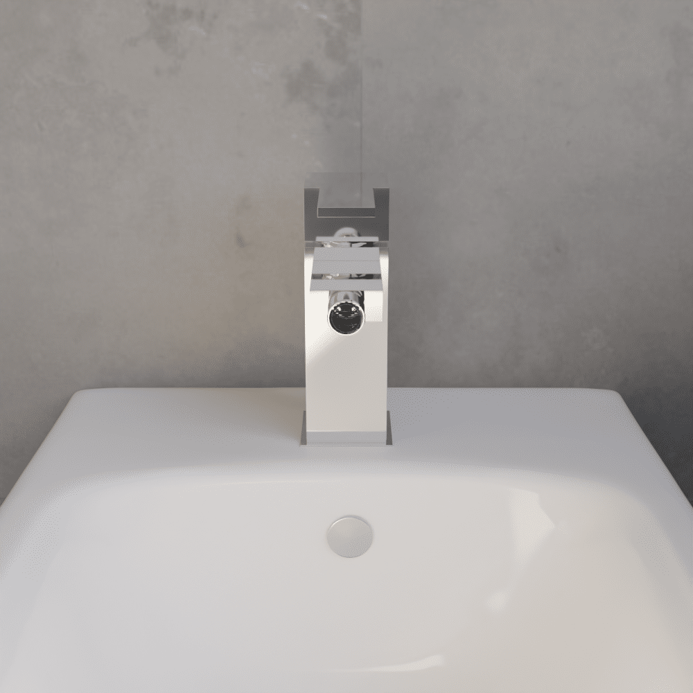 [BTRP306] Square Mono Bidet Mixer Tap and Pop Up Waste - Chrome - Lifestyle 1