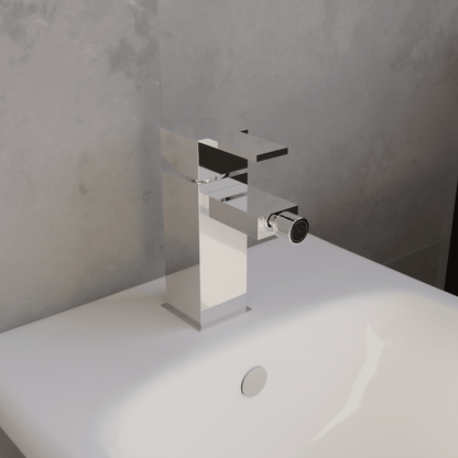 [BTRP306] Square Mono Bidet Mixer Tap and Pop Up Waste - Chrome - Lifestyle 3