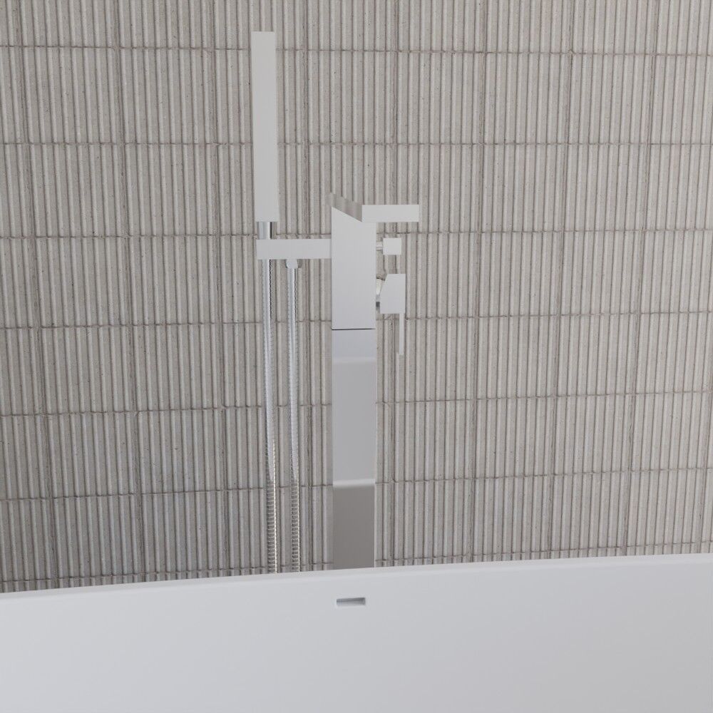 [BTRP321] Freestanding Square Bath Shower Mixer Tap - Chrome - Lifestyle 1