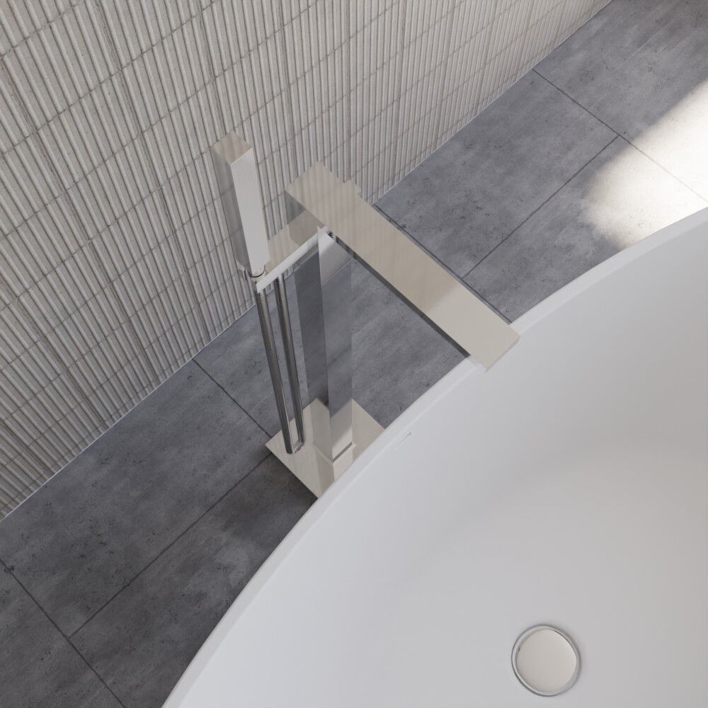 [BTRP321] Freestanding Square Bath Shower Mixer Tap - Chrome - Lifestyle 2