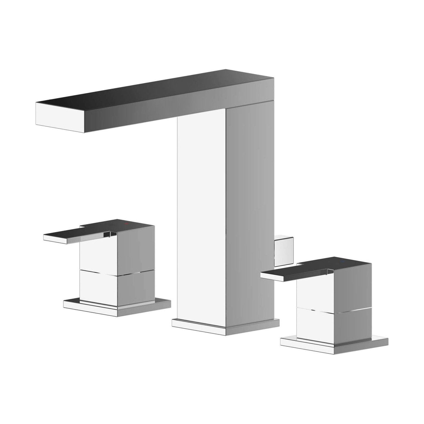 [BTRP337] Square Deck 3 Tap Hole Basin Mixer Tap & Pop Up Waste - Chrome - Cutout
