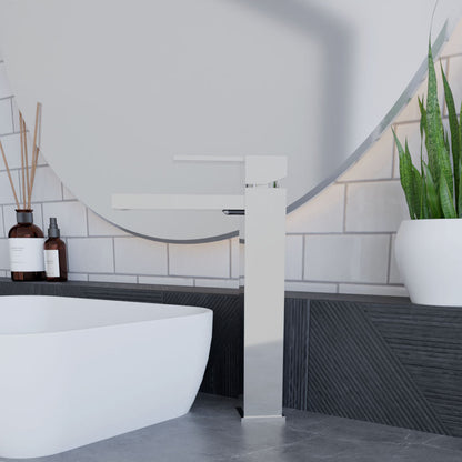 [BTRP370] Square High-Rise Mono Basin Mixer Tap - Chrome - Lifestyle 3
