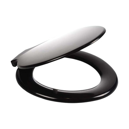 [BTSALP02] Standard Round Toilet Seat Plastic Hinge – Black - Cutout