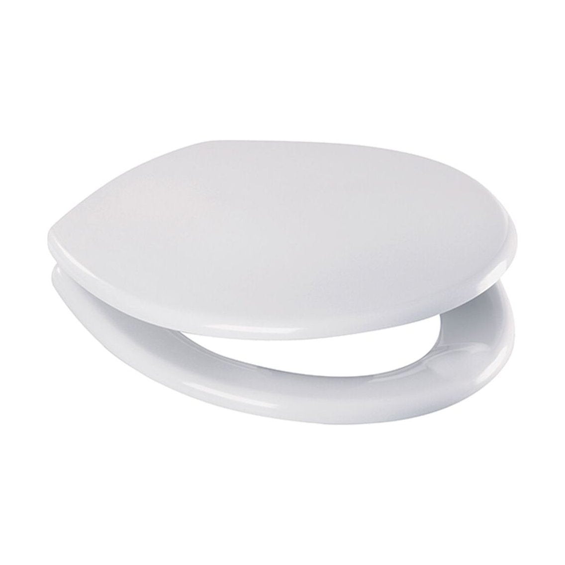 [BTSK11WY] Standard Round Toilet Seat & Cover Chrome Hinge – White - Cutout