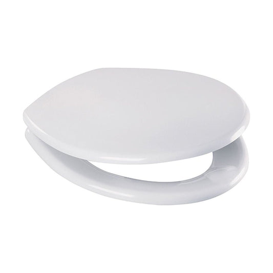 [BTSK11WY] Standard Round Toilet Seat & Cover Chrome Hinge – White - Cutout