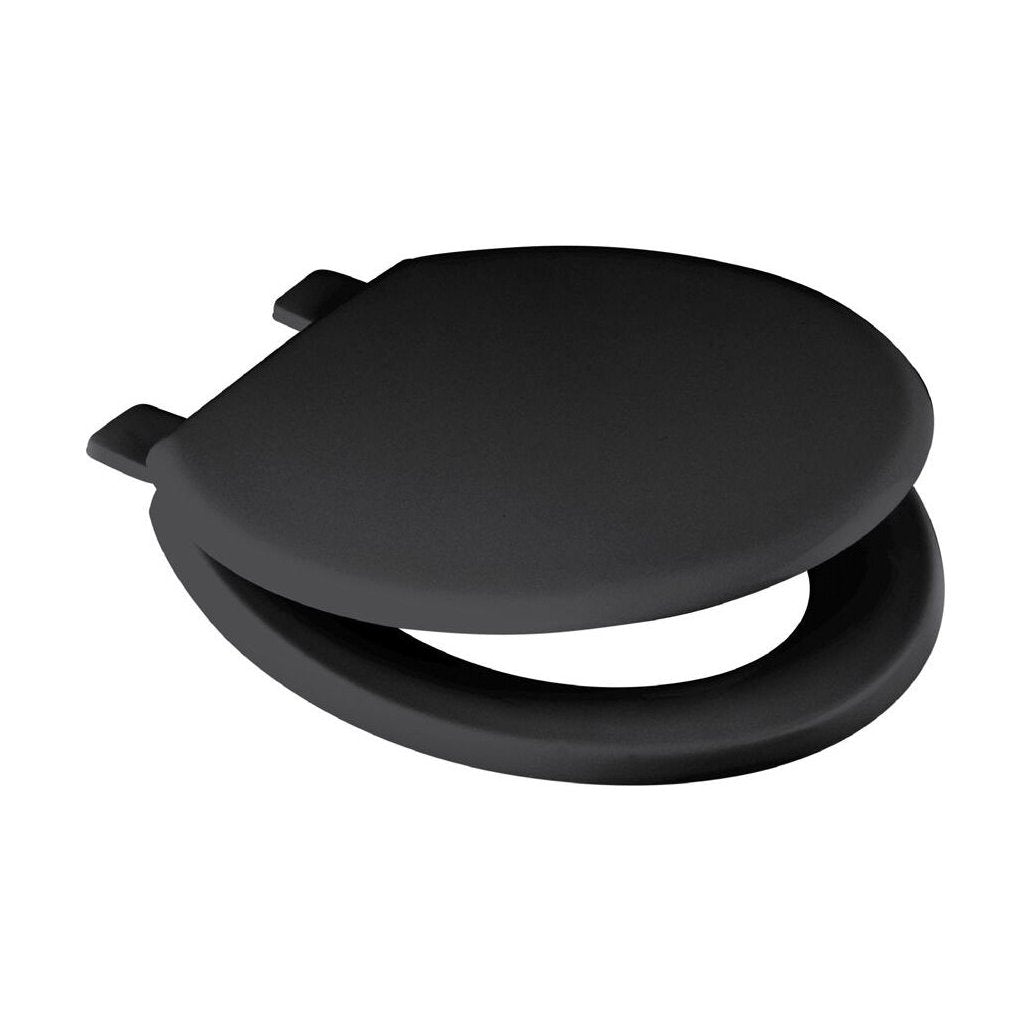 [BTSM11BL] Standard Round Toilet Seat 380mm Plastic Hinge – Black - Cutout