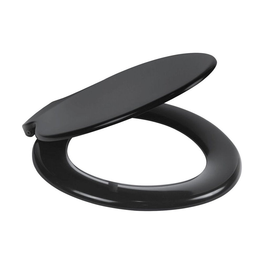 [BTSSAX02] Standard Round Toilet Seat 441-457mm Projection – Black - Cutout