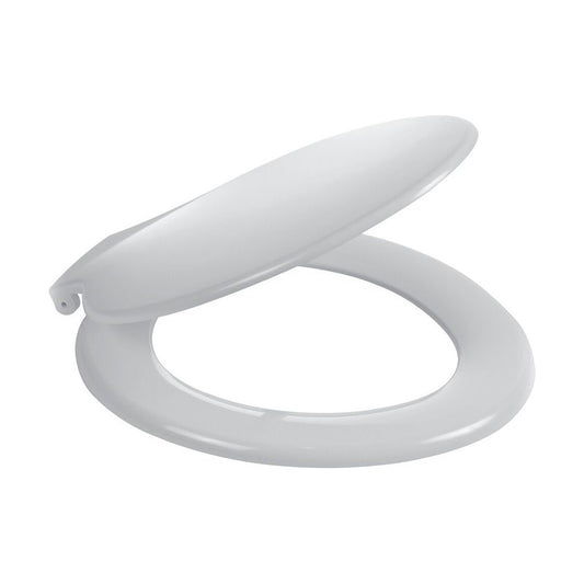 [BTSSAX10] Standard Round Toilet Seat Stainless Hinge – White - Cutout