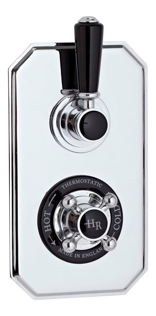 Black Topaz Twin Concealed Shower Valve With Diverter