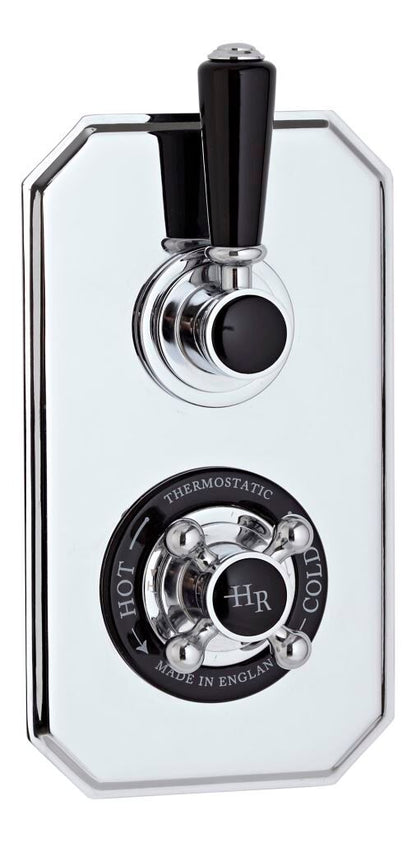 Black Topaz Twin Concealed Shower Valve With Diverter