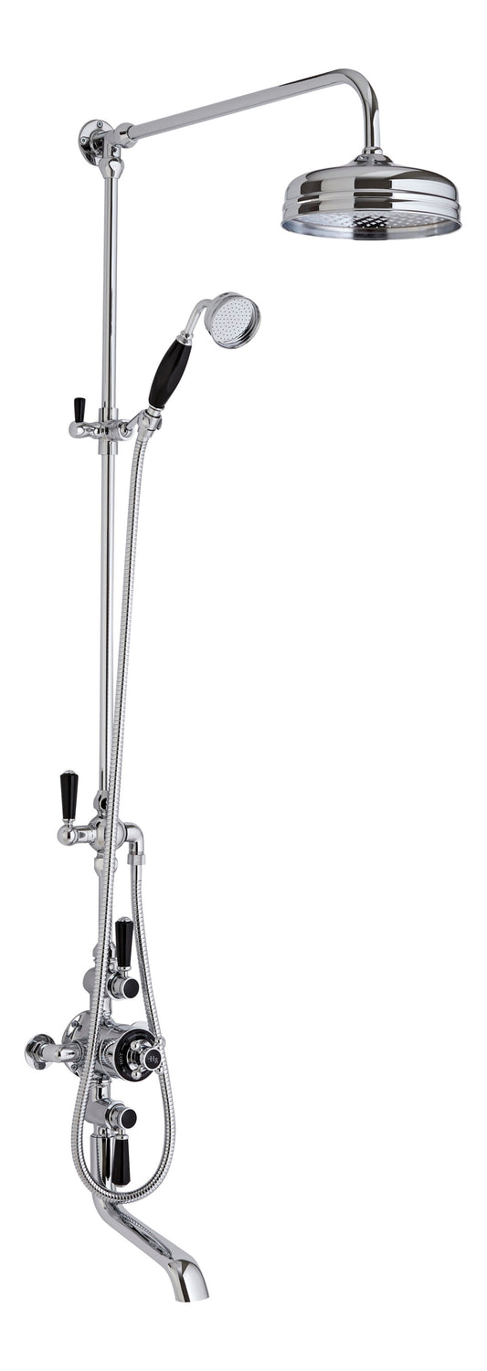 Black Topaz Triple Exposed Shower Valve & Spout