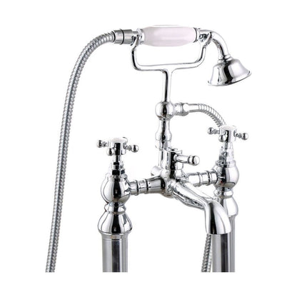 [BTT107] Traditional Bathroom Bath Shower Mixer – Crosshead, 121 x 72.5mm, Chrome - Cutout