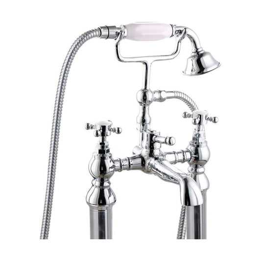 [BTT107] Traditional Bathroom Bath Shower Mixer – Crosshead, 121 x 72.5mm, Chrome - Cutout