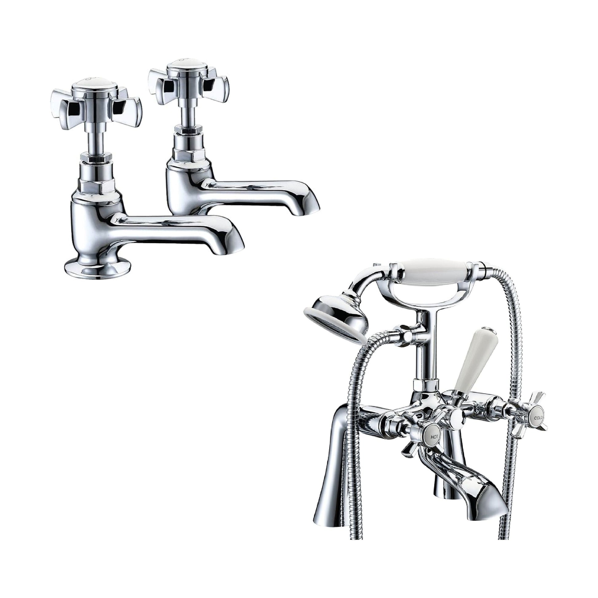 [BTT20104] Traditional Crosshead Basin and Bath Taps - Choice of Style - Cutout