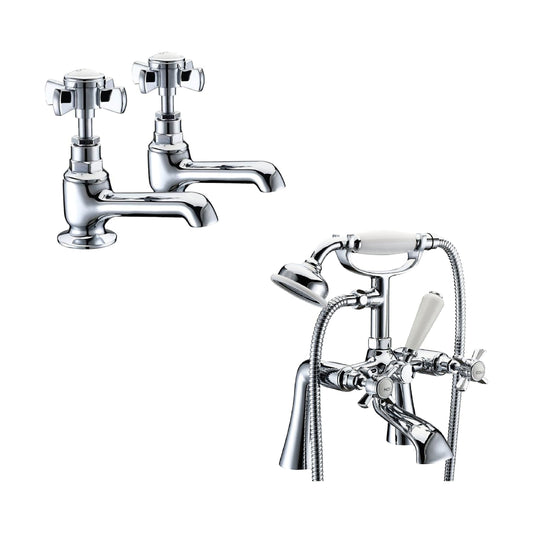 [BTT20104] Traditional Crosshead Basin and Bath Taps - Choice of Style - Cutout