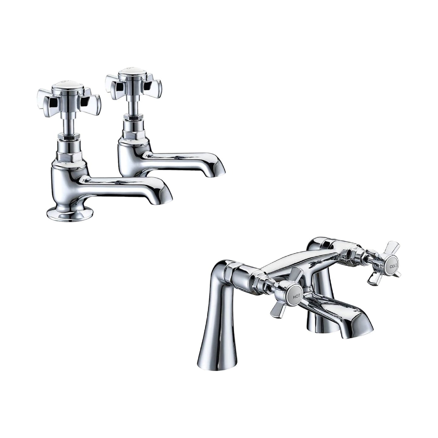 [BTT20105] Traditional Crosshead Basin and Bath Taps - Choice of Style - Cutout