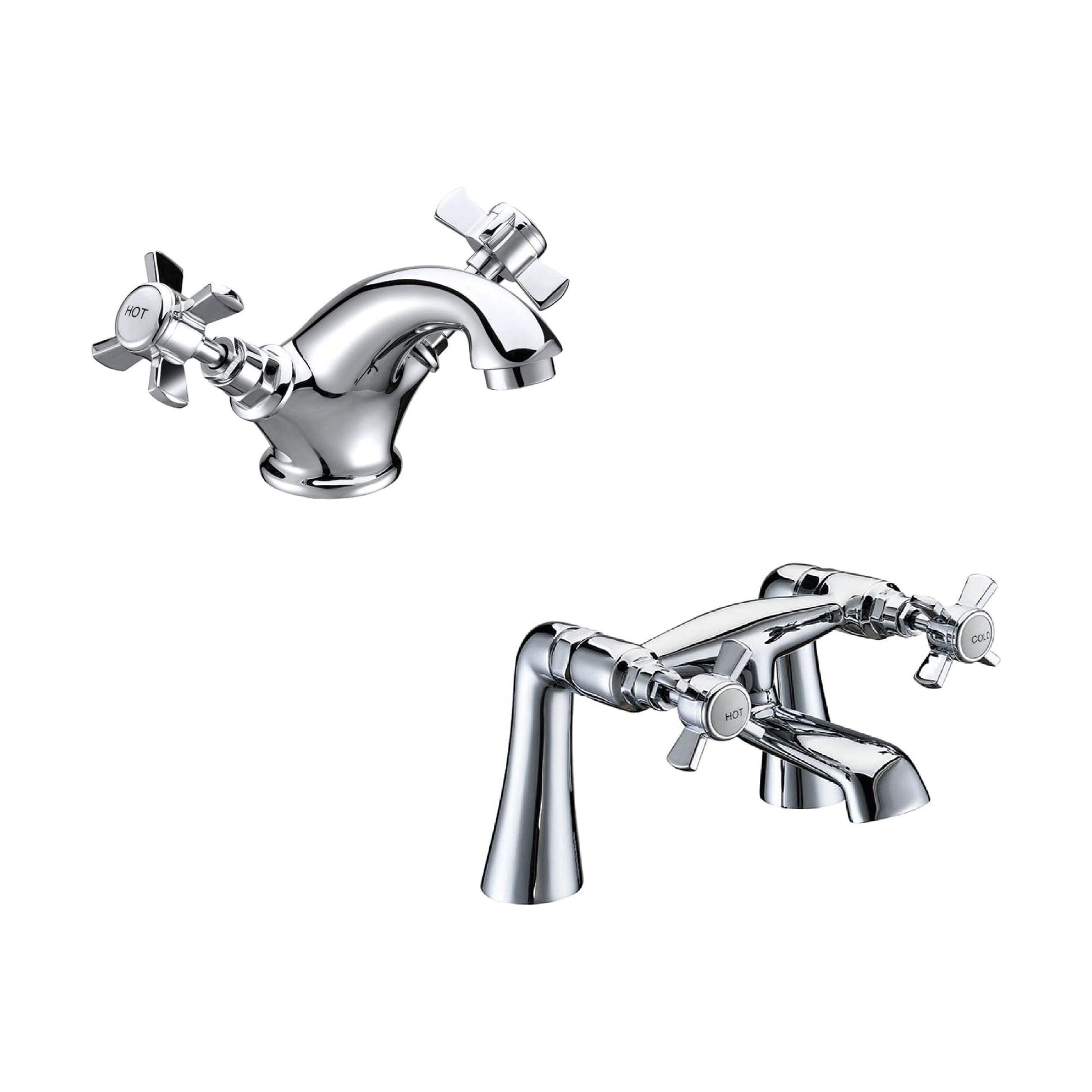 [BTT20205] Traditional Crosshead Basin and Bath Taps - Choice of Style - Cutout