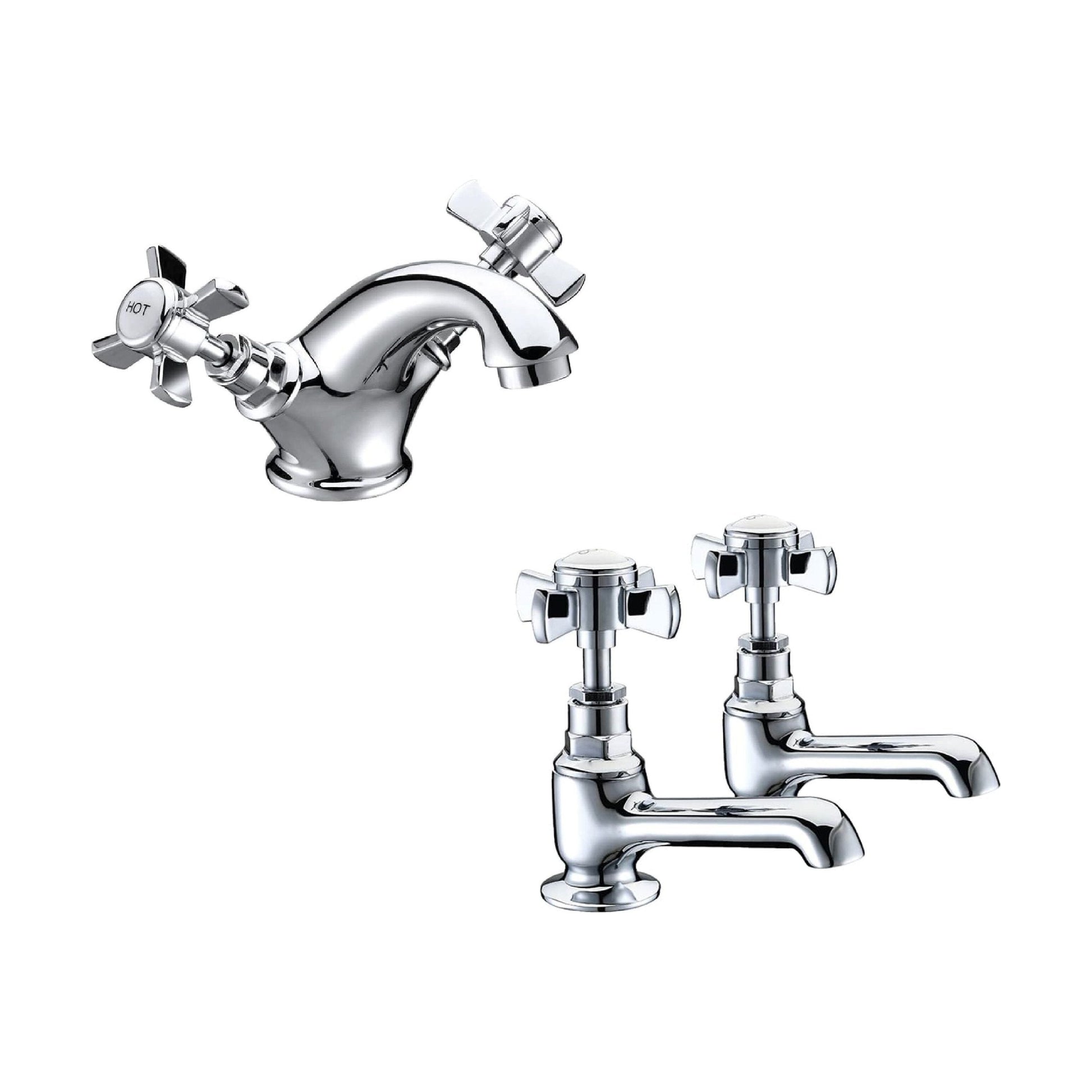 [BTT20206] Traditional Crosshead Basin and Bath Taps - Choice of Style - Cutout