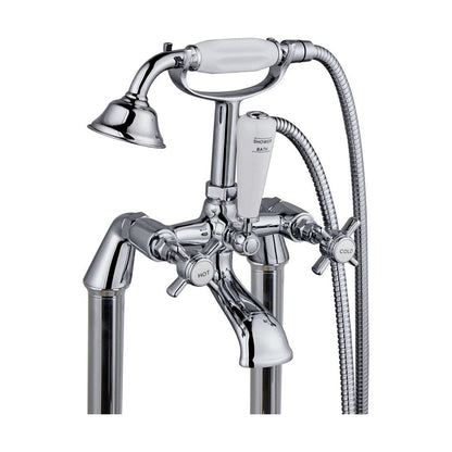 [BTT207] Traditional Bathroom Bath Shower Mixer – Crosshead, 860 x 150mm, Chrome - Cutout