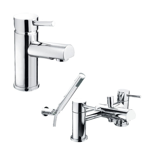 [BTT70204] Round Mono Basin Mixer Tap - Choice of Bath Filler Tap or Bath Shower Mixer Tap - Cutout
