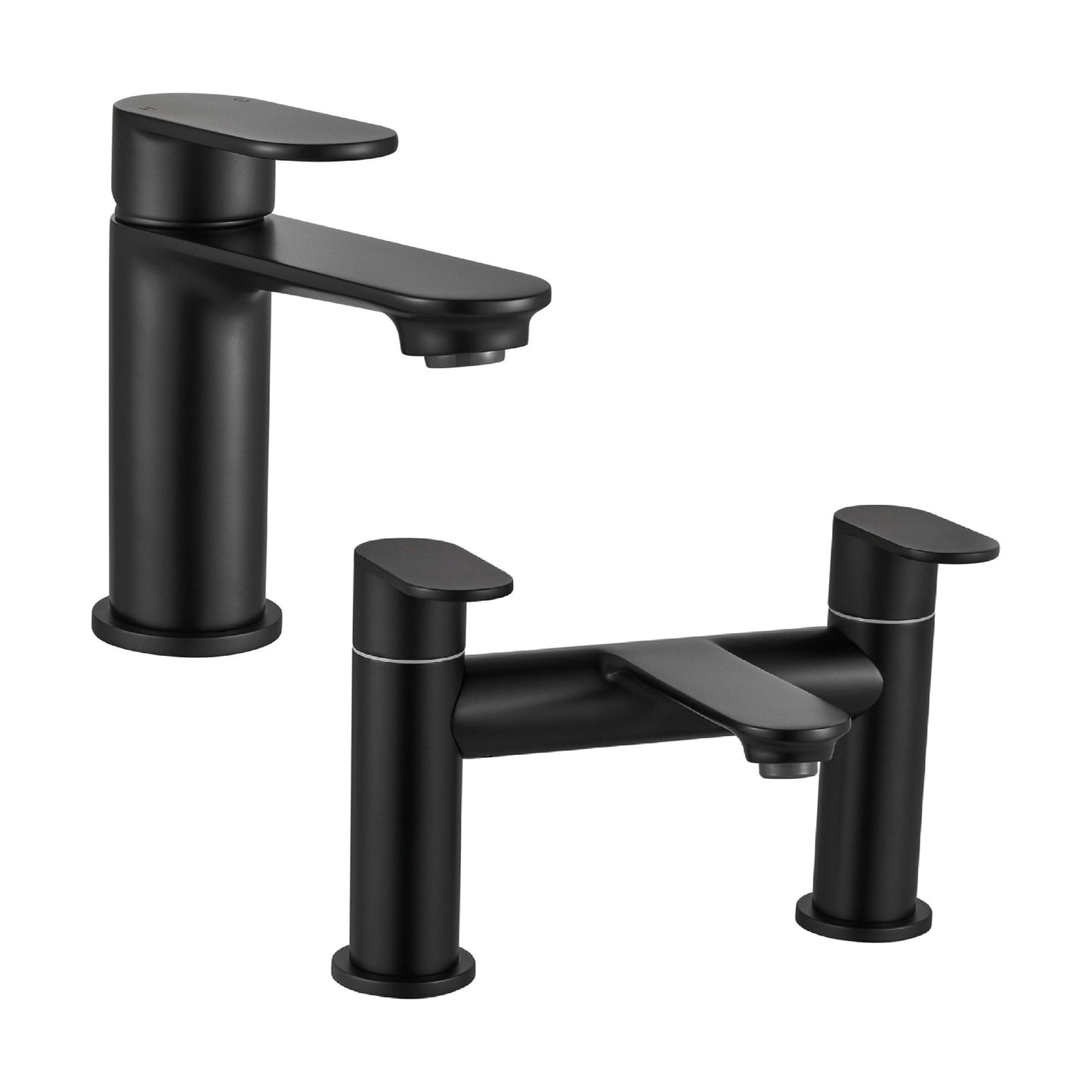 [BTT914041BL] Round Mono Basin Mixer Tap and Choice of Bath Filler or Bath Shower Mixer Tap - Choice of Finish - Cutout